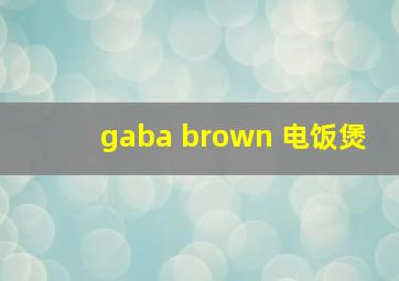 gaba brown 电饭煲